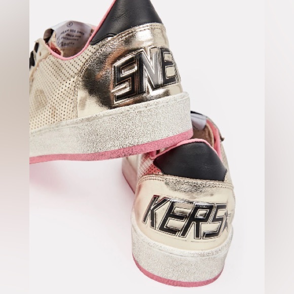 Golden Goose Ball Star Leopard Star Platinum Leather Pink Soles - Picture 11 of 12